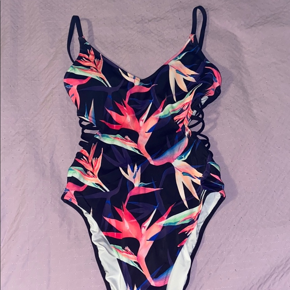 Pink one piece swimsuit